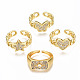 Brass Micro Pave Clear Cubic Zirconia Cuff Rings(RJEW-N035-002-NF)-1