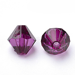 Transparent Acrylic Beads, Bicone, Purple, 10x10mm, Hole: 2.5mm, about 1323pcs/500g(TACR-S146-10mm-24)
