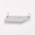 Tarnish Resistant 201 Stainless Steel Links connectors, Map of Tennessee, Stainless Steel Color, 28x7x1mm, Hole: 3mm(STAS-T038-48)