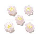 Handmade Lampwork Beads, Flower, Lavender Blush, 18~19x20.5x8.5mm, Hole: 1.6mm(LAMP-E024-01A)