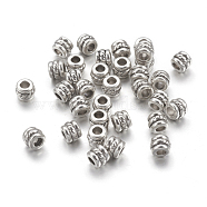 Tibetan Style Alloy Spacer Beads, Column, Antique Silver, Lead Free & Cadmium Free & Nickel Free, 5x4mm, Hole: 2.2mm(LF0447Y-NF)