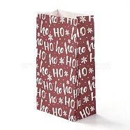 Christmas Theme Rectangle Paper Bags, No Handle, for Gift & Food Package, Word, 12x7.5x23cm(CARB-G006-01D)