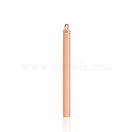 201 Stainless Steel Pendants, with Jump Ring, Manual Polishing, Stamping Blank Tag, Rectangle, Rose Gold, 49.5x4x1.5mm, Hole: 3.5mm(A-STAS-S105-T594-3)