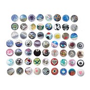 60Pcs 60 Styles Glass Bead window Theme Cartoon Paper Sticker Label Set, Adhesive Label Stickers, for Suitcase & Skateboard & Refigerator Decor, Mixed Patterns, Mixed Color, 46x0.2mm, 1pc/style(STIC-P004-10)