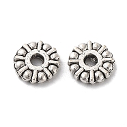 Tibetan Style Alloy Beads, Cadmium Free & Lead Free, Flat Round, Antique Silver, 9x2mm, Hole: 2.5mm, about 1428pcs/1000g(FIND-A035-08AS)