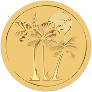 Self Adhesive Gold Foil Embossed Stickers, Medal Decoration Sticker, Coconut Tree, 5x5cm(DIY-WH0575-062)