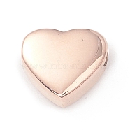 Ion Plating(IP) 304 Stainless Steel Beads, Heart, Rose Gold, 11x12x5mm, Hole: 2mm(STAS-A059-07RG)