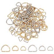 DICOSMETIC 120Pcs 3 Style 304 Stainless Steel D Rings, Buckle Clasps, For Webbing, Strapping Bags, Garment Accessories, Golden & Stainless Steel Color, 40pcs/style(STAS-DC0003-72)