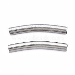 201 Stainless Steel Beads, Curve Tube, Stainless Steel Color, 30x6x4mm, Hole: 3mm(STAS-N092-130C-01)