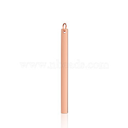 201 Stainless Steel Pendants, with Jump Ring, Manual Polishing, Stamping Blank Tag, Rectangle, Rose Gold, 49.5x4x1.5mm, Hole: 3.5mm(A-STAS-S105-T594-3)