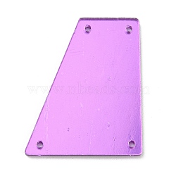 Sew On Mirror Rhinestones, Trapezoid Shape Acrylic Pieces, with Holes for Costume Evening Dresses Clothing Wedding Dress Decoration, Violet, 33x26x1.3mm, Hole: 1.2mm(MACR-G065-06A-01)