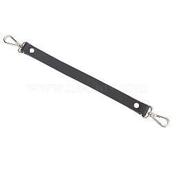 Cowhide Leather Bag Handles, with Alloy Swivel Clasps, for Bag Replacement Accessories, Black, 333~334x18.5x3mm(FIND-WH0090-31A)