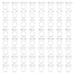 80Pcs 8 Style Resin Clip-on Earring Findings, Clear, 10.5~12x8~11x2~3mm, 10Pcs/style(FIND-AR0002-49)