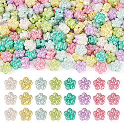 150Pcs Opaque Acrylic Imitation Pearl Beads, Plum Blossom, Mixed Color, 12.5x13x8mm, Hole: 2mm(OACR-TA0003-79)
