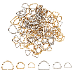 DICOSMETIC 120Pcs 3 Style 304 Stainless Steel D Rings, Buckle Clasps, For Webbing, Strapping Bags, Garment Accessories, Golden & Stainless Steel Color, 40pcs/style(STAS-DC0003-72)