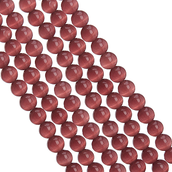 ARRICRAF Cat Eye Beads, Round, Purple, 8mm, Hole: 1mm, about 15.5 inch/strand, about 49pcs/strand, 3strands/Box