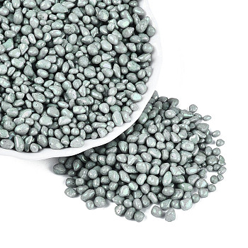 Opaque Glass Seed Beads, No Hole Beads, Imitation Cobblestone, Dyed, Slate Gray, 1~8x1~5x1~4mm, about 6521pcs/Pound