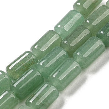 Natural Green Aventurine Beads Strands, Column, 14x8~8.5mm, Hole: 1mm, about 28pcs/strand, 15.28''(38.8cm)
