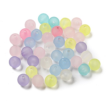 Opaque Acrylic Beads, Rubberized, Round, Mixed Color, 8mm, Hole: 1.8mm, about 1923pcs/500g