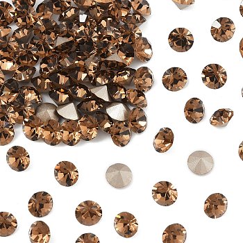 Preciosa&reg MAXIMA Crystal Round Stones, Czech Crystal, Dura Foiling, Round(431 11 615 Chaton), 10220 Smoked Topaz, SS45(9.85~10.2mm)