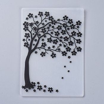 Plastic Embossing Folders, Concave-Convex Embossing Stencils, for Handcraft Photo Album Decoration, Tree of Life Pattern, 148x105x2mm