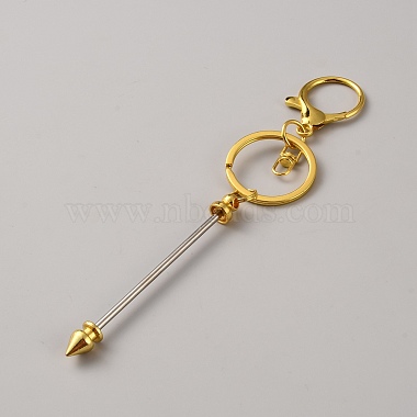 Zinc Alloy Bar Beadable Keychains Clasps(KEYC-WH0030-86G)-2