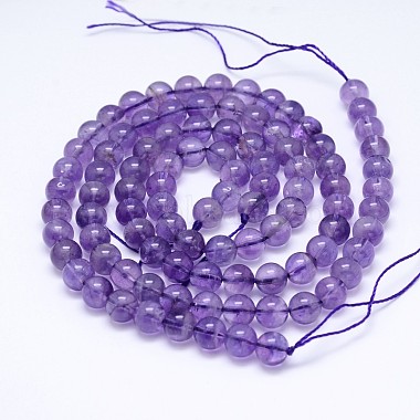 Natural Amethyst Round Bead Strands(G-M212-6mm-01A)-2