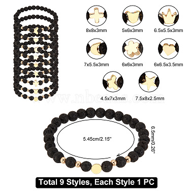 Pandahall Elite 1 Set aus Stretch-Armbändern mit Messingperlen(BJEW-PH0004-22)-2