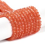Baking Paint Imitation Jade Glass Bead Strands, Faceted Rondelle, Tomato, 3x2mm, Hole: 0.8mm, about 135~140pcs/strand, 32~34cm(DGLA-A034-J2MM-A12)