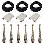Bolo Tie Making Kits, Including Iron Bolo Tie Slide Clasp, Alloy Cord End and Round Nylon Cords, Antique Silver & Platinum, 5.2x1.1cm, Inner Diameter: 0.55cm(TOOL-GF0003-25)