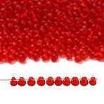 MIYUKI 3.4mm Drop Beads, Japanese Seed Beads, Transparent Colours, (DP140) Transparent Red Orange, 3.4x3mm, Hole: 0.65mm, about 180pcs/10g(X-SEED-MY04-DP140)