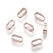 304 Stainless Steel Snap On Bails, Rose Gold, 6x3x2.2mm, 5.5x2.5mm Inner Diameter(STAS-E436-27RG)