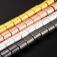 Non-magnetic Synthetic Hematite Beads Strands, Galvanic Plating(Color Retention for 1 Year), Column, Mixed Color, 6x6mm, Hole: 1mm, about 66pcs/strand, 15.91 inch(40.4cm)(G-B014-03)