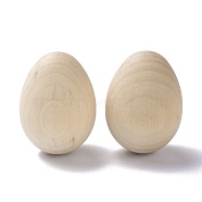 Unfinished Blank Wooden Easter Craft Eggs, DIY Wooden Crafts, Teardrop, Tan, 6x4.4cm(WOOD-I006-02)