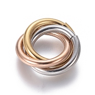 Ion Plating(IP) 304 Stainless Steel Linking Rings, Interlocking Ring, for Necklace Making, Multi-color, 18.5x15x3mm, Ring: 13.5x2mm, Inner Diameter: 9.5mm(STAS-L239-01D-MC)