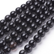 Natural Obsidian Beads Strands, Round, Grade AA, Black And Colorful, 8mm, about 49pcs/strand, 15.7 inch(X-G-G099-8mm-24)