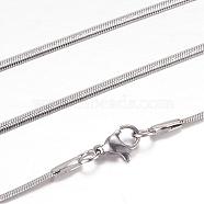 304 Stainless Steel Herringbone Chain Necklaces, with Lobster Claw Clasps, Stainless Steel Color, 19.5 inch~20 inch(49.5~50.8cm), 2.2mm(STAS-G083-56P)
