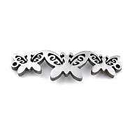 304 Stainless Steel Link Connectors, Laser Cut, Butterfly, Stainless Steel Color, 9.5x30x1.5mm, Hole: 1mm(STAS-T059-04P)