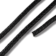 1M Braided Leather Cord, Leather Jewelry Cord, Jewelry DIY Making Material, Dyed, Round, Black, 5mm, about 1.09 Yards(1m)/Strand(WL-XCP0001-13)