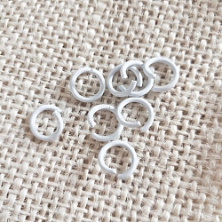 Baking Painted Iron Open Jump Rings, Round Ring, White, 10x1.4mm(PW-WG12539-12)