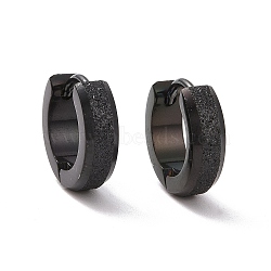 304 Stainless Steel Thick Hoop Earrings for Men Women, Electrophoresis Black, 12.5x13x4mm, Pin: 0.8mm(EJEW-G324-01EB)