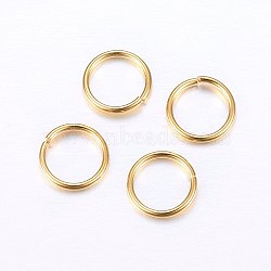 304 Stainless Steel Open Jump Rings, Golden, 21 Gauge, 4x0.7mm, Inner Diameter: 3mm(STAS-O098-01G-07)