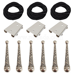 Bolo Tie Making Kits, Including Iron Bolo Tie Slide Clasp, Alloy Cord End and Round Nylon Cords, Antique Silver & Platinum, 5.2x1.1cm, Inner Diameter: 0.55cm(TOOL-GF0003-25)