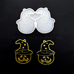 DIY Silicone Pendant Molds, Resin Casting Molds, Clay Craft Mold Tools, Pumpkin Hat, White, 53x80x6mm(SIMO-Z005-07)