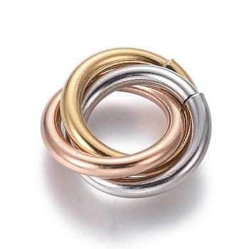 Ion Plating(IP) 304 Stainless Steel Linking Rings, Interlocking Ring, for Necklace Making, Multi-color, 18.5x15x3mm, Ring: 13.5x2mm, Inner Diameter: 9.5mm