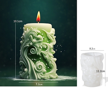 Column Candle DIY Food Grade Silicone Mold, For Candle Making, Flower, 11.2x8.2x7.2cm, Inner Diameter: 10.1x7.1x6.5cm