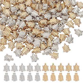 CCB Plastic Beads, Turtle, Mixed Color, 9.5x7.5x4mm, Hole: 1.4mm, 100pcs/color