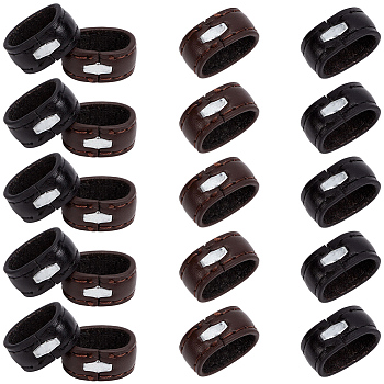 20Pcs 2 Colors Cowhide Belt Loop Ring, Mixed Color, 25x17~18.5x11.5mm, Inner Diameter: 13.5x20mm, 10pcs/color