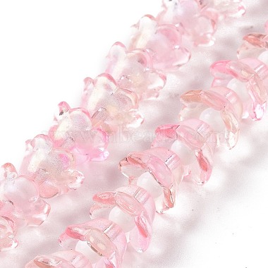 Pink Flower Glass Beads