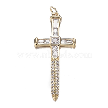 Real 18K Gold Plated Clear Others Brass+Cubic Zirconia Pendants